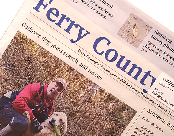 Photo of Ferry County View's front page.